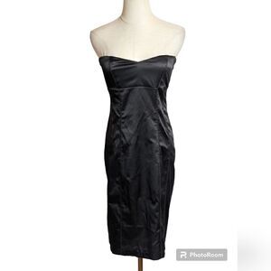 Necessary Objects Y2K Black Satin Corset Dress